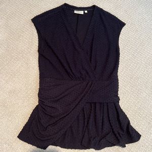 Deletta Anthropologie Swiss Dot Peplum Shirt Small